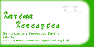 karina keresztes business card